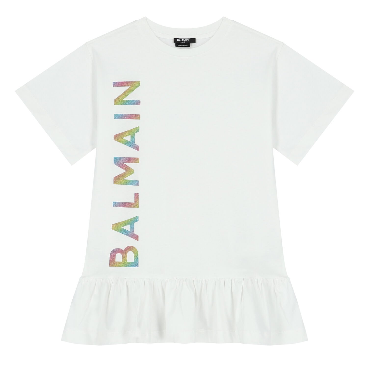 Girls White Logo Dress, 2, hi-res