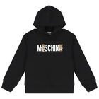 Black Teddy Bear Logo Hooded Top, 1, hi-res