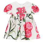 Younger Girls Ivory & Red Floral Dress Set, 1, hi-res