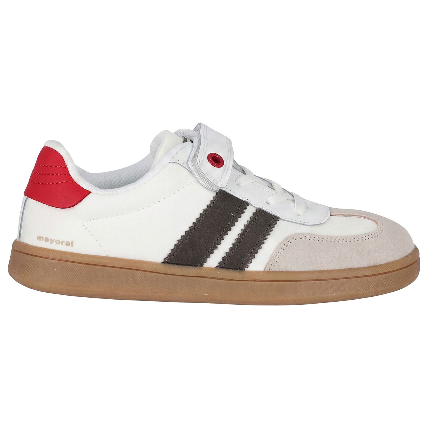 Boys Ivory & Red Trainers, 1, hi-res