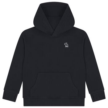 Boys Black Logo Hooded Top