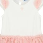 Younger Girls Ivory & Pink Dress, 2, hi-res