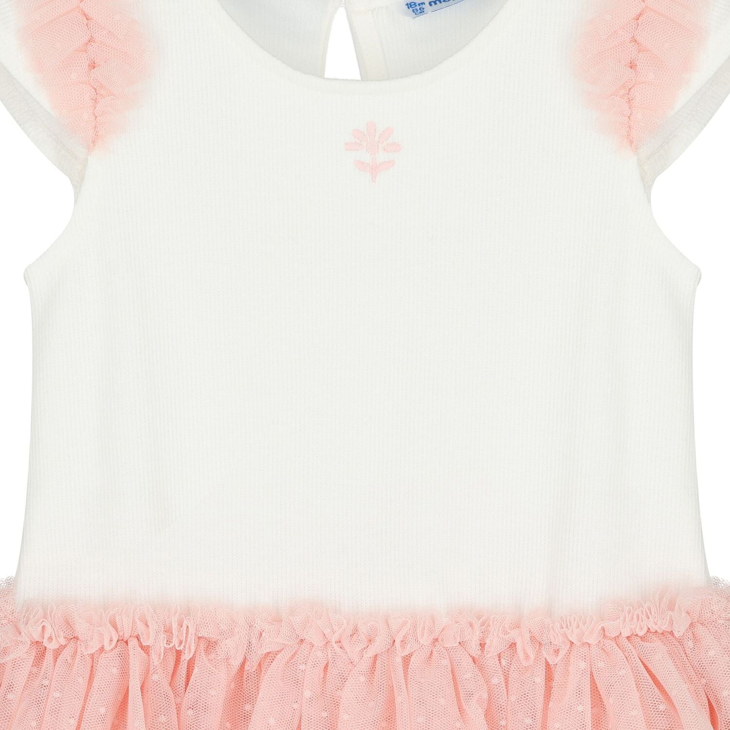 Younger Girls Ivory & Pink Dress, 2, hi-res