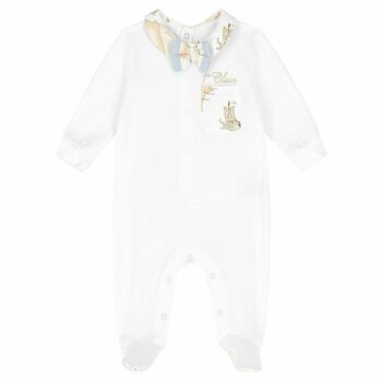 White Geo Map Babygrow