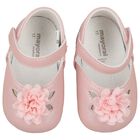 Baby Girls Pink Flower Pre Walker Shoes, 3, hi-res