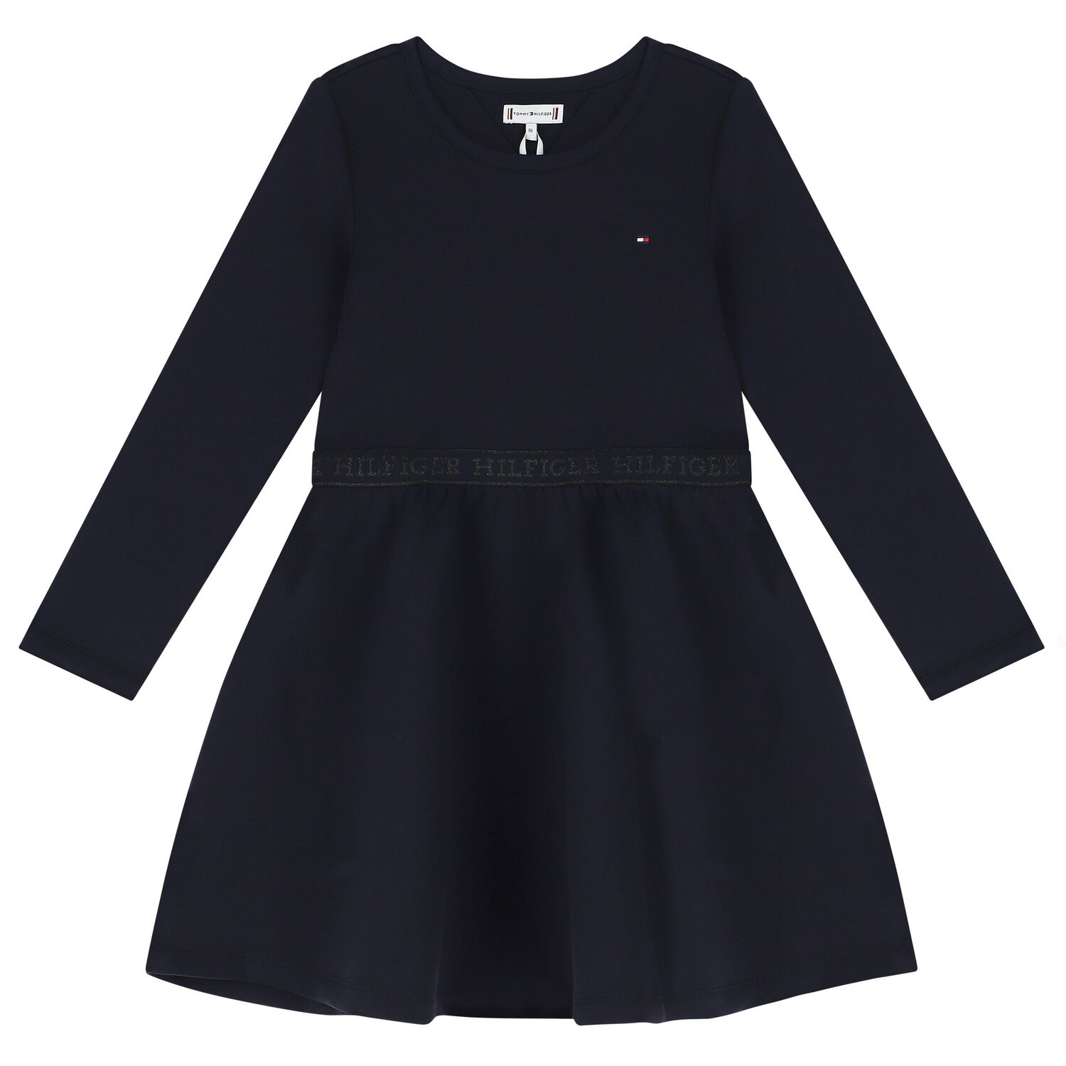 Girls Navy Blue Logo Dress, 2, hi-res