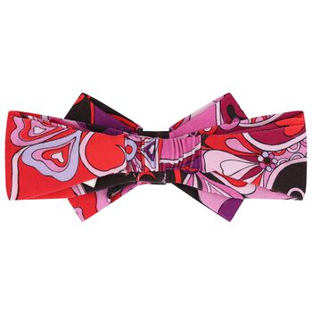 Baby Girls Pink Orchidee Print Bow Headband