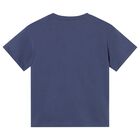 Younger Boys Navy Blue Logo T-Shirt, 3, hi-res