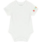 White & Blue Teddy Bear Dungaree Set, 1, hi-res