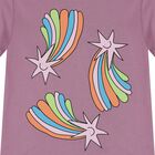 Girls Purple Shooting Stars T-Shirt, 1, hi-res