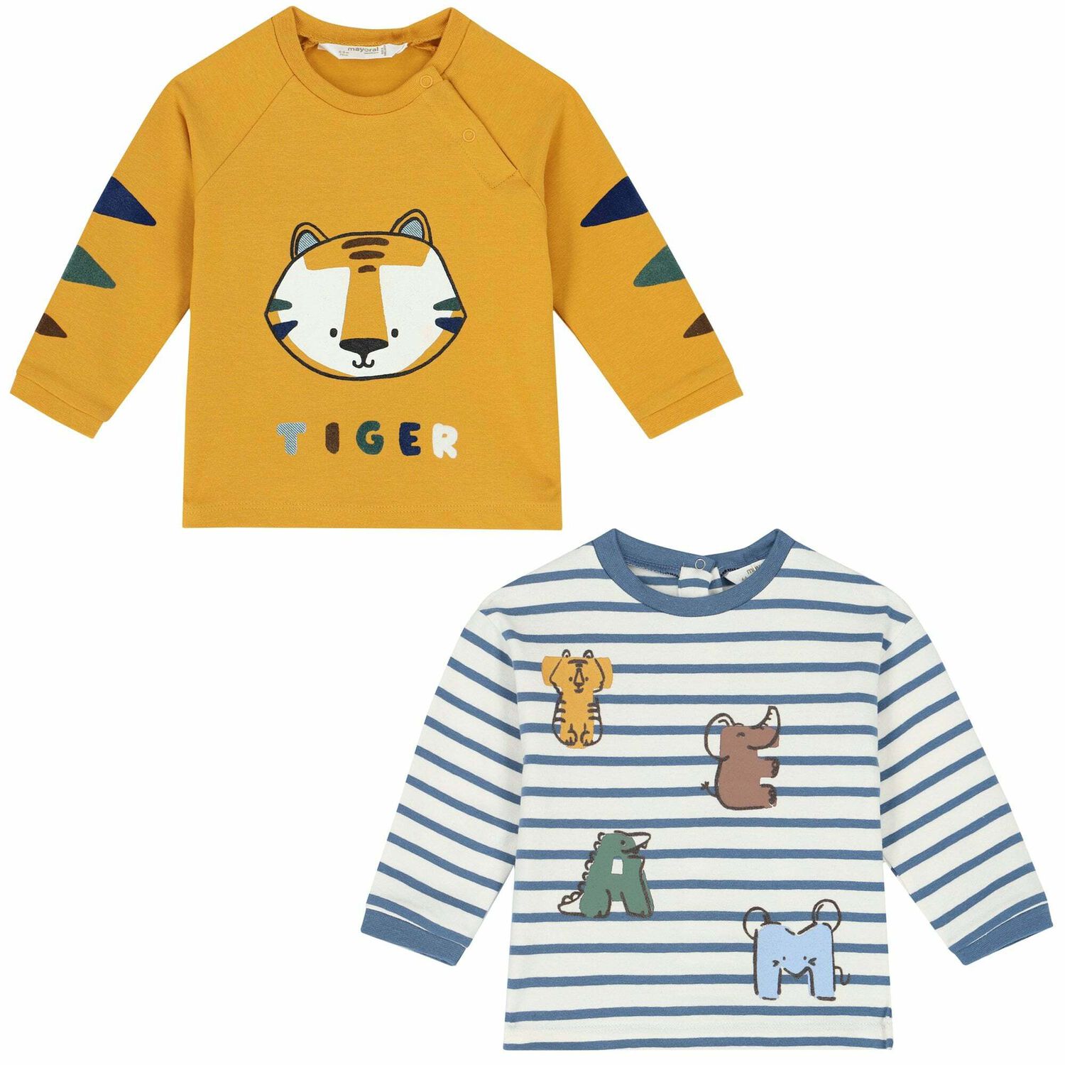 Baby Boys Ivory & Yellow T-Shirts ( 2-Pack ), 1, hi-res image number null