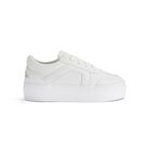 Girls White Chunky Faux Leather Platform Trainers, 1, hi-res