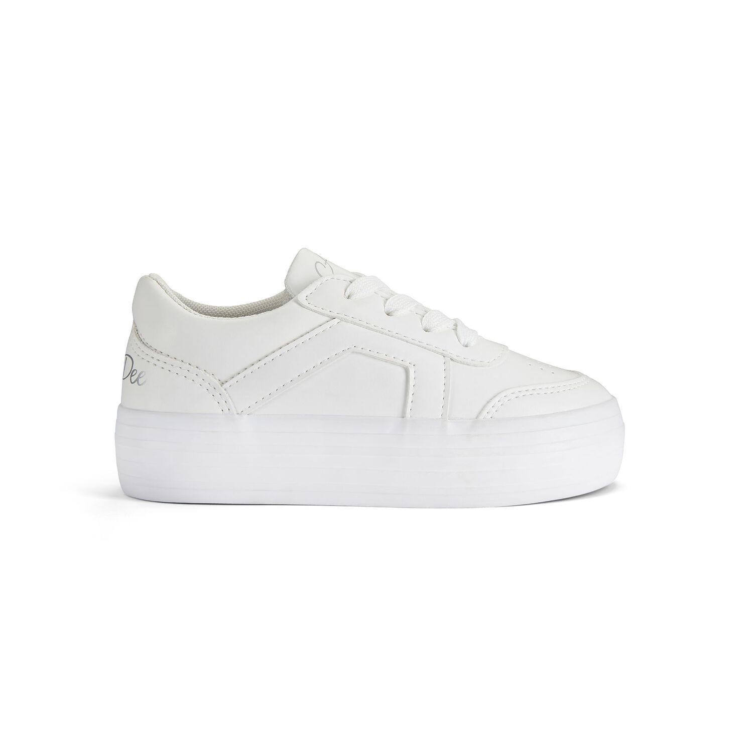 Girls White Chunky Faux Leather Platform Trainers, 1, hi-res image number null