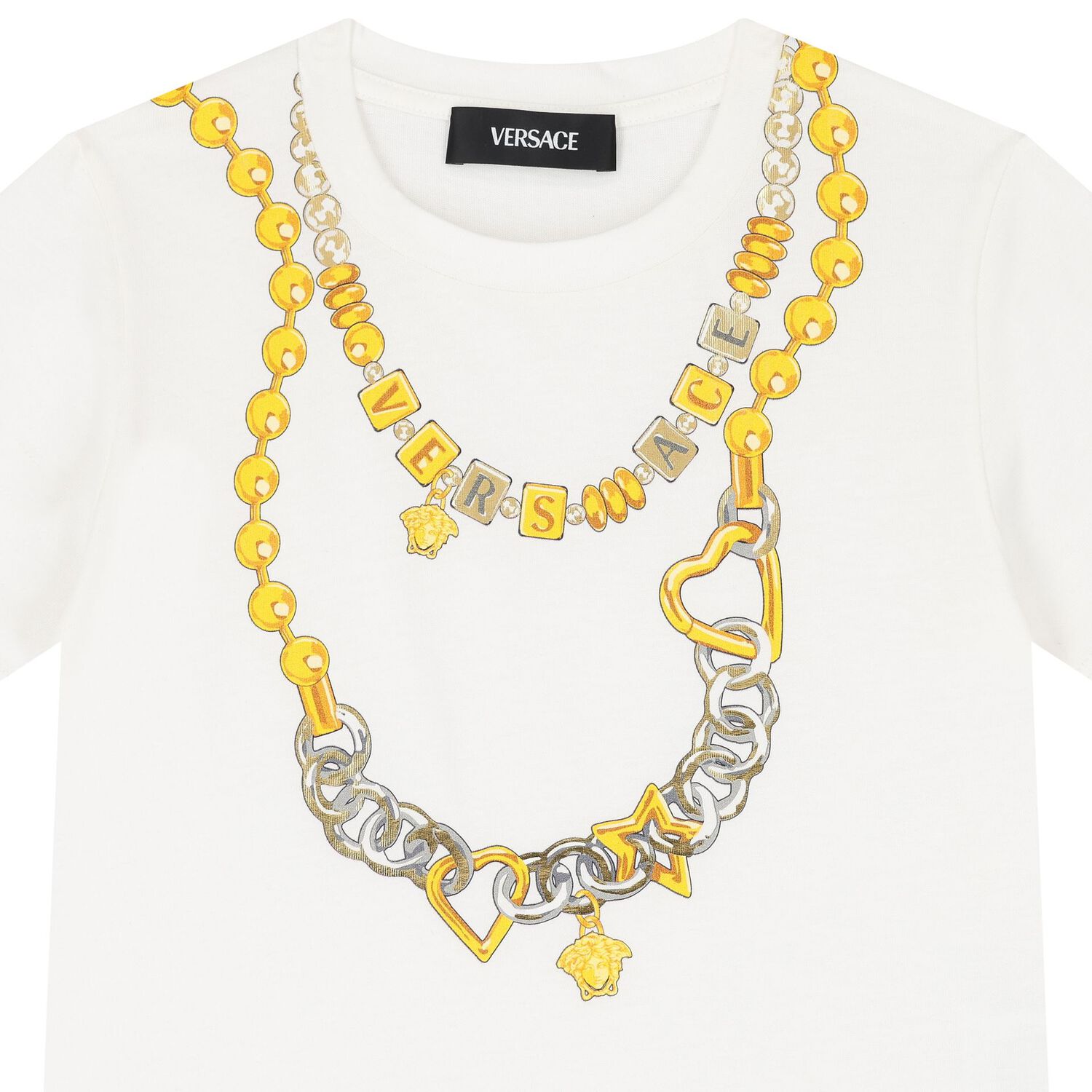 Girls Ivory Logo Chain T-Shirt, 1, hi-res