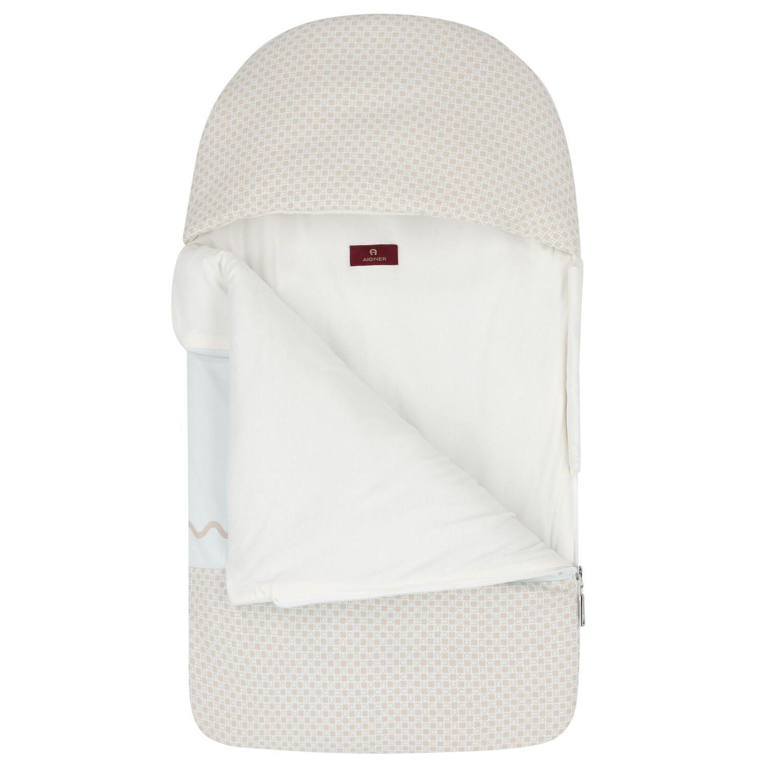 Baby Boys Blue & Beige Teddy Bear Logo Nest, 2, hi-res