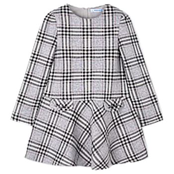 Girls Grey & Red Check Dress