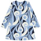 Girls Blue Logo Swirl Dress, 1, hi-res