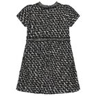 Girls Black & Ivory Tweed Dress, 1, hi-res
