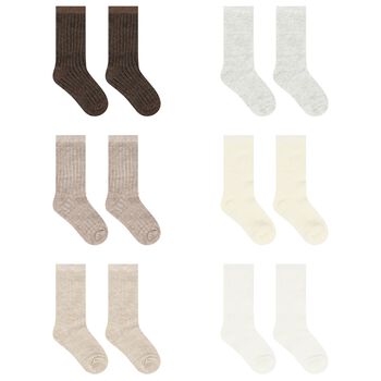 Beige & Ivory Baby Socks (6 Pack)