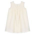 Younger Girls Beige Web Striped Dress, 1, hi-res