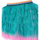 Girls Green Tulle Ruffle Skirt, 1, hi-res