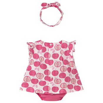 Baby Girls Pink Cotton Jersey Shorts & Headband Set