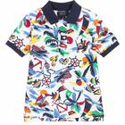 Boys White Cotton Polo Shirt, 1, hi-res