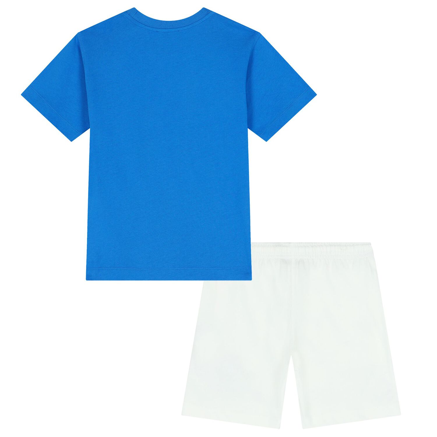 Boys Blue & White Teddy Bear Logo Shorts Set, 2, hi-res