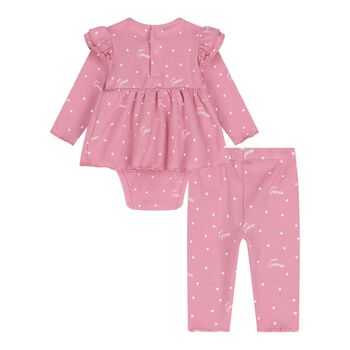 Baby Girls Pink Heart Bodysuit Gift Set