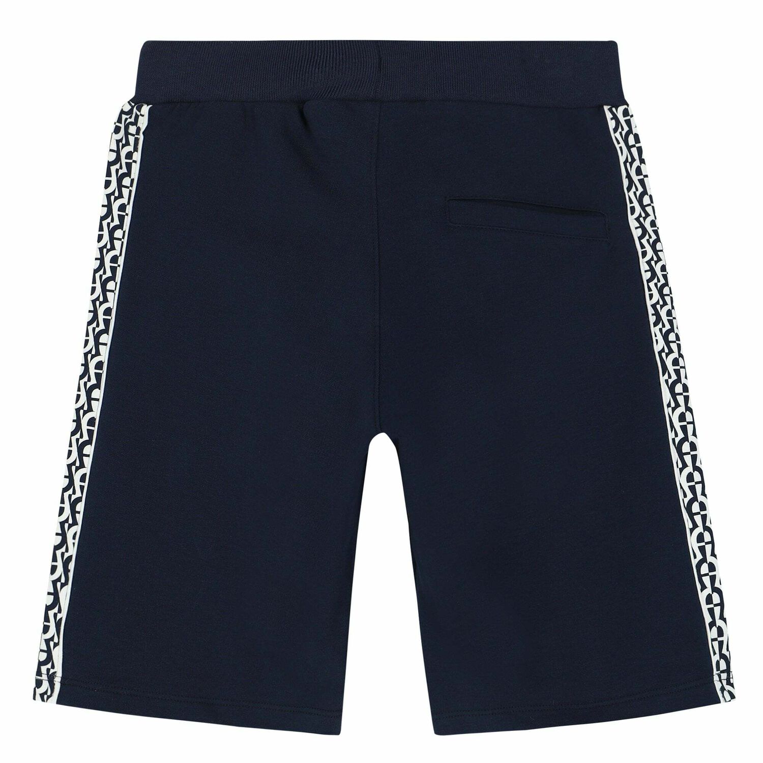 Boys Navy & White Logo Shorts, 1, hi-res