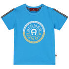 Younger Boys Blue Logo T-Shirt, 2, hi-res