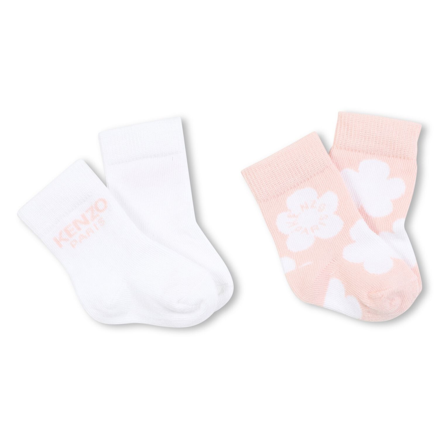Baby Girls White & Pink Logo Socks ( 2-Pack ), 1, hi-res image number null