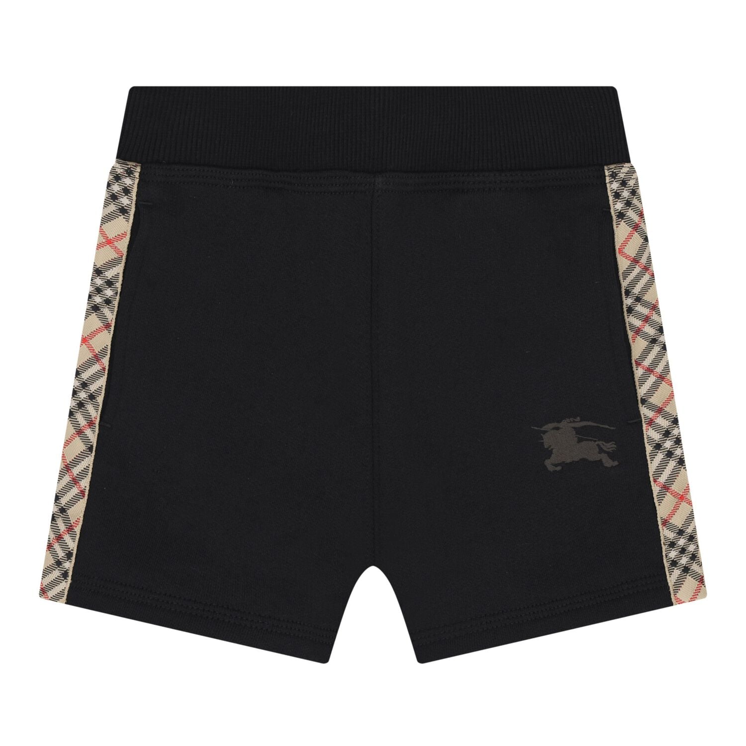 Baby Boys Black & Beige Check Shorts, 1, hi-res