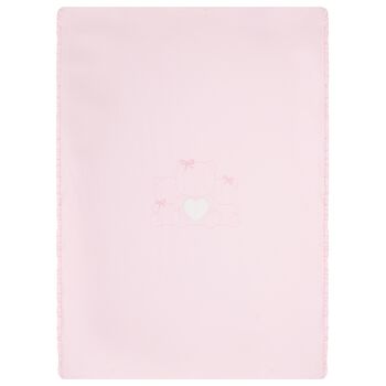 Baby Girls Pink Teddy Bear Blanket