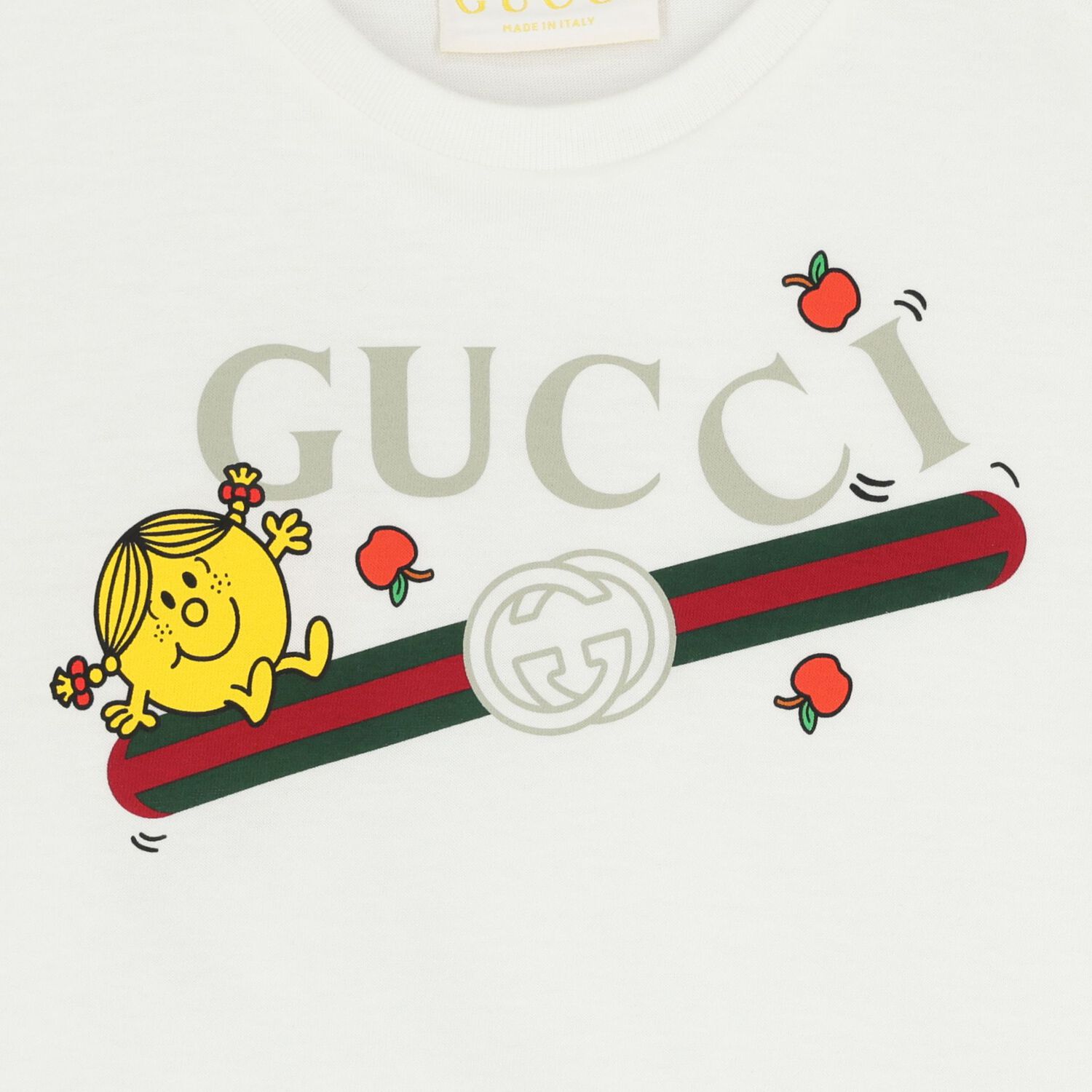 Baby Girls White Web Striped T-Shirt, 1, hi-res