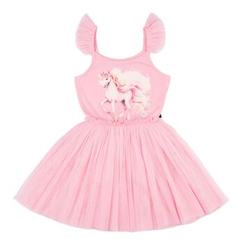 Girls Pink Unicorn Tulle Dress
