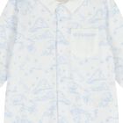 Baby Boys White & Blue Toile De Jouy Babygrow Gift Set, 1, hi-res