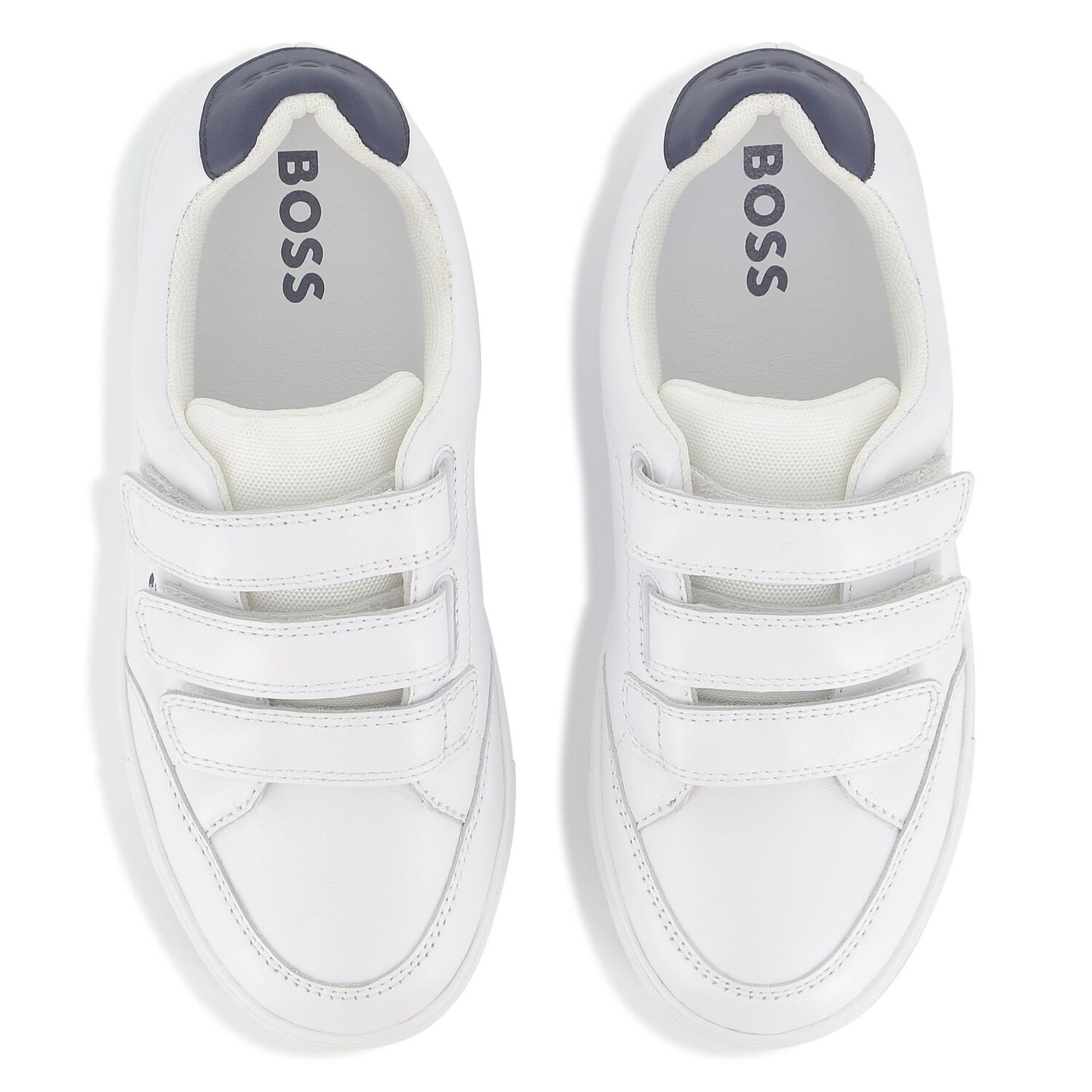 Boys White Logo Trainers, 1, hi-res