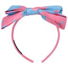 Girls Blue & Pink Floral Headband, 1, hi-res