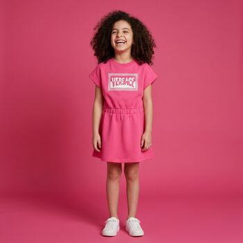 Younger Girls Pink Logo Dress