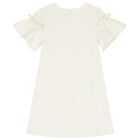 Girls Ivory Bag Ruffle Dress, 1, hi-res