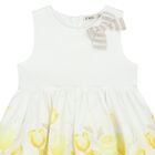 Girls White & Yellow Floral Dress, 1, hi-res