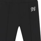 Girls Black Logo Leggings, 1, hi-res
