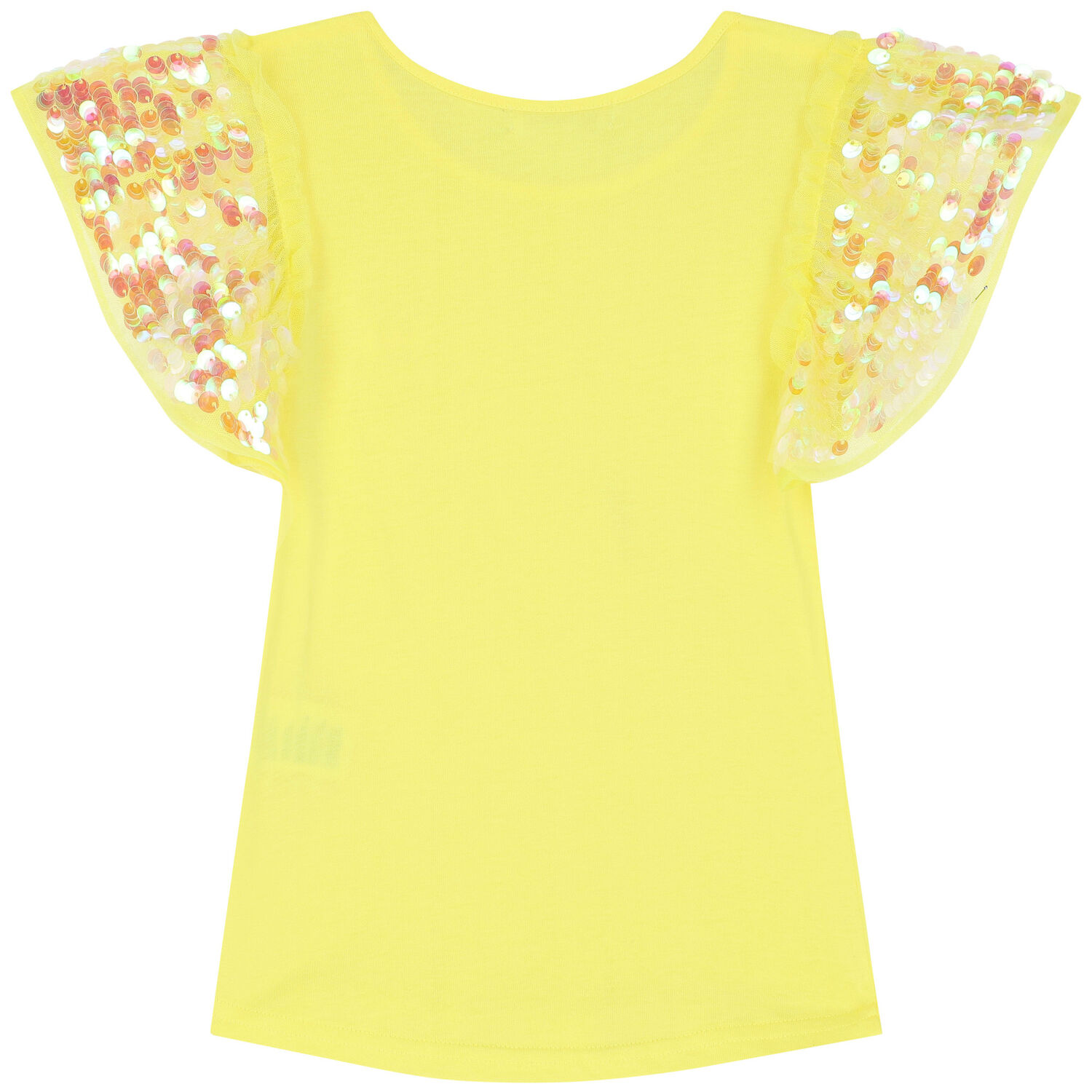 Girls Yellow Sequin Top, 1, hi-res