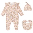 Baby Girls Pink & Gold Babygrow Gift Set (3 Piece), 1, hi-res