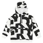 White & Black Logo Hooded Top, 1, hi-res