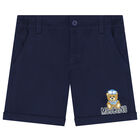 Younger Boys White & Blue Shorts Set, 1, hi-res