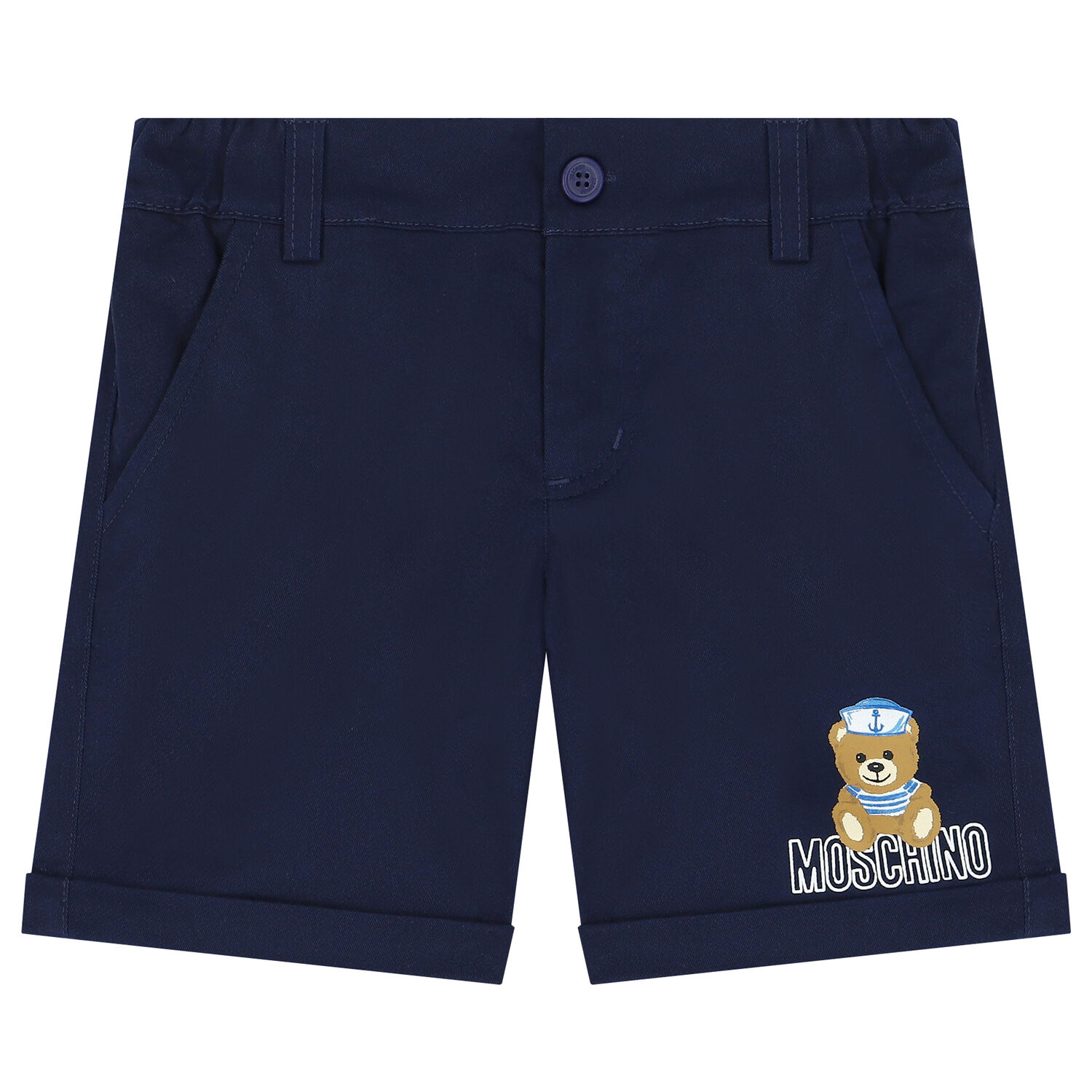 Younger Boys White & Blue Shorts Set, 1, hi-res