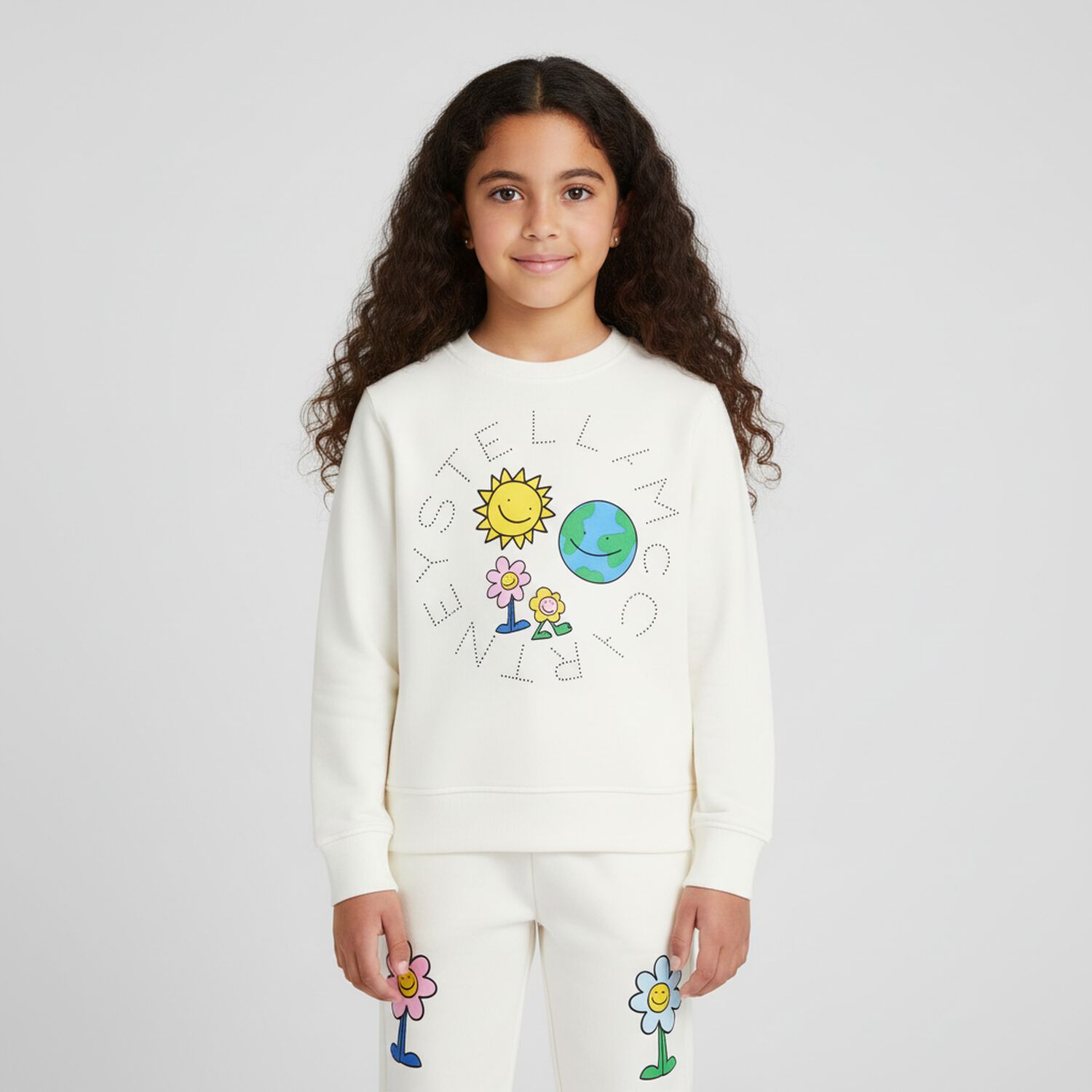 Girls Ivory Sun & Earth Sweatshirt, 1, hi-res