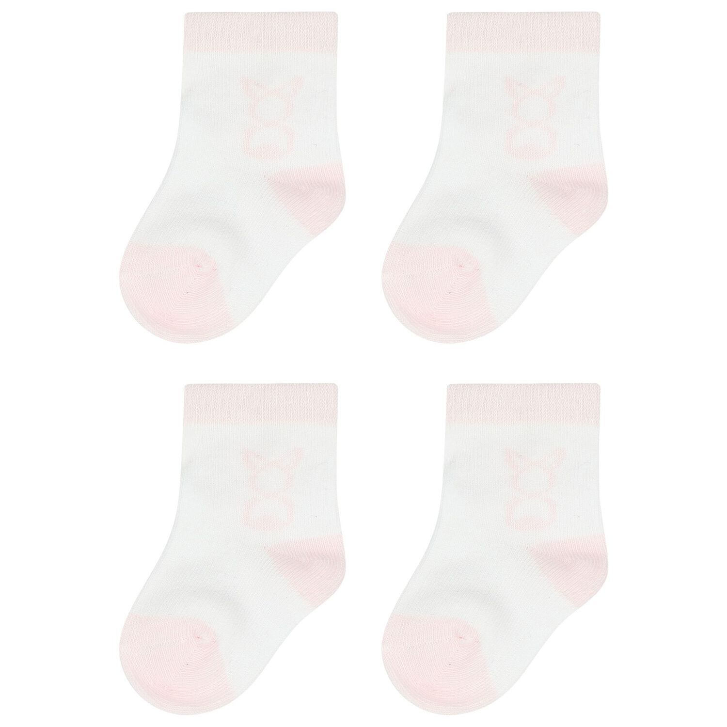 Baby Girls White & Pink Socks ( 2-Pack ), 1, hi-res